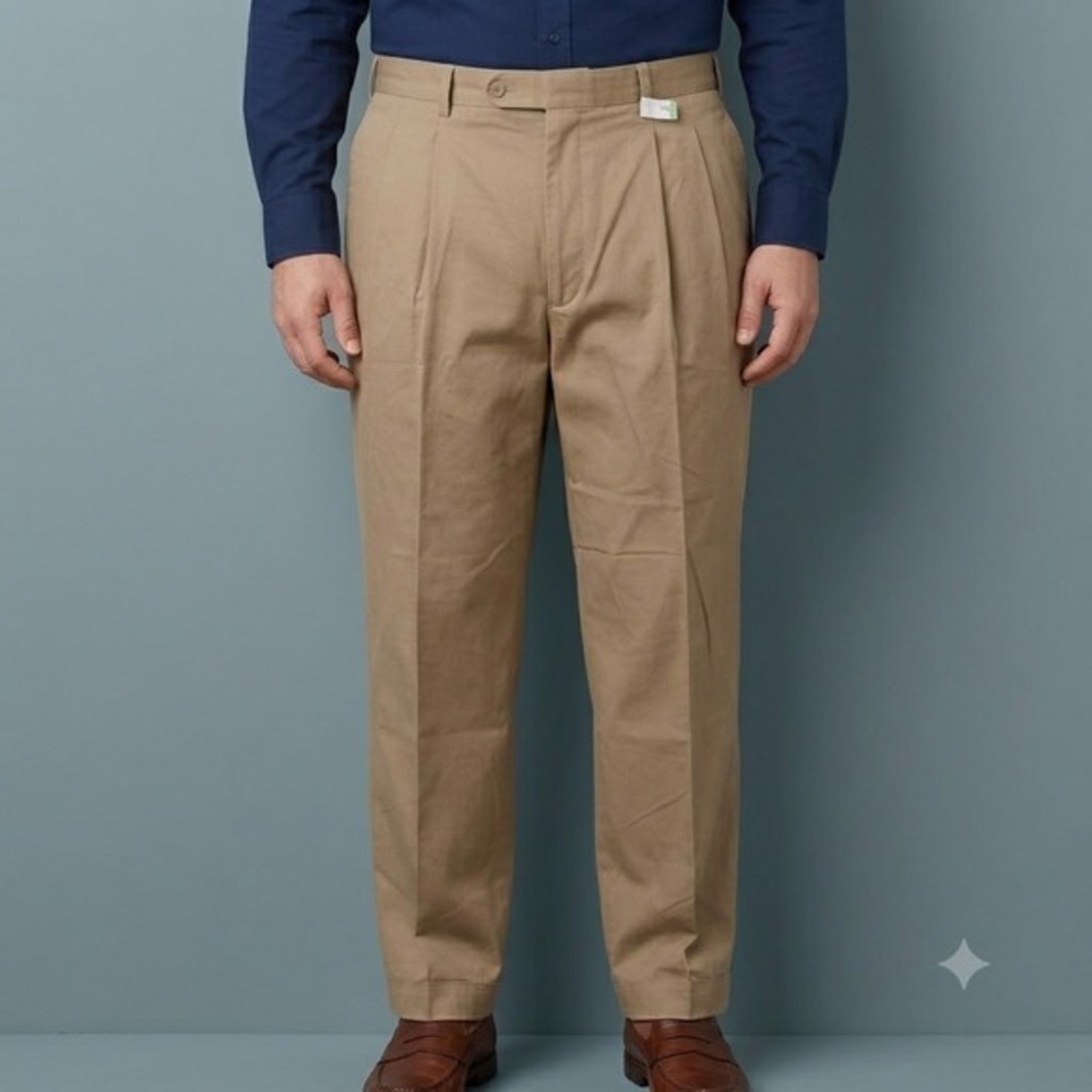 Raghavendra Rathore Dress Trousers Men's 38 Tan Cotton‎ Cropped Pants